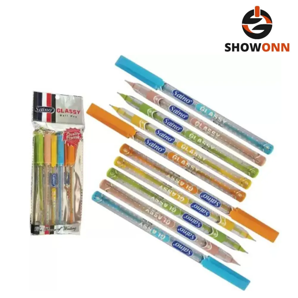 Saino Glassy Ball Pen 0.6mm (Pack of 5) 