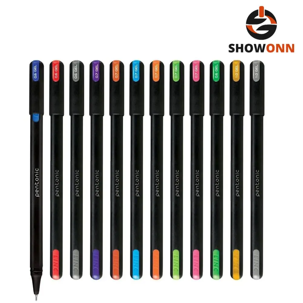 LINC Pentonic Multicolor Gel Pen With Hard Box Case (Set of 12 Pcs) 