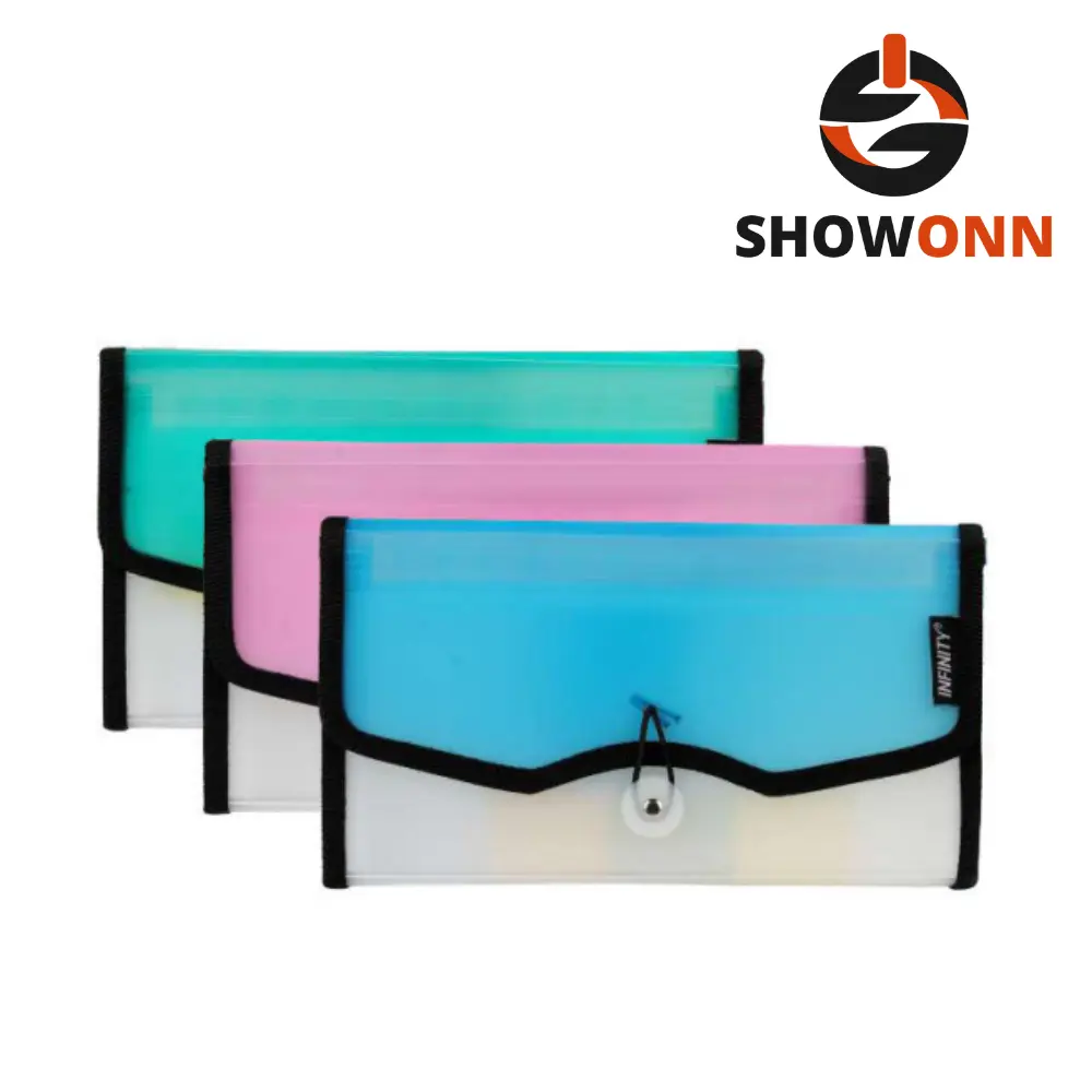 Infinity Expanding Cheque Folder (Transparent Colour Sheet with Stiching)  INF-ECF715       