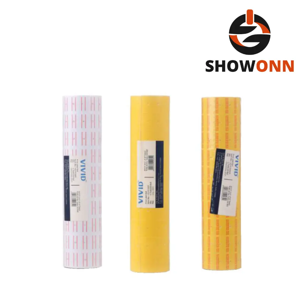 Vivid Price Label Roll (White Redline) Economy Range VD-PL500W   