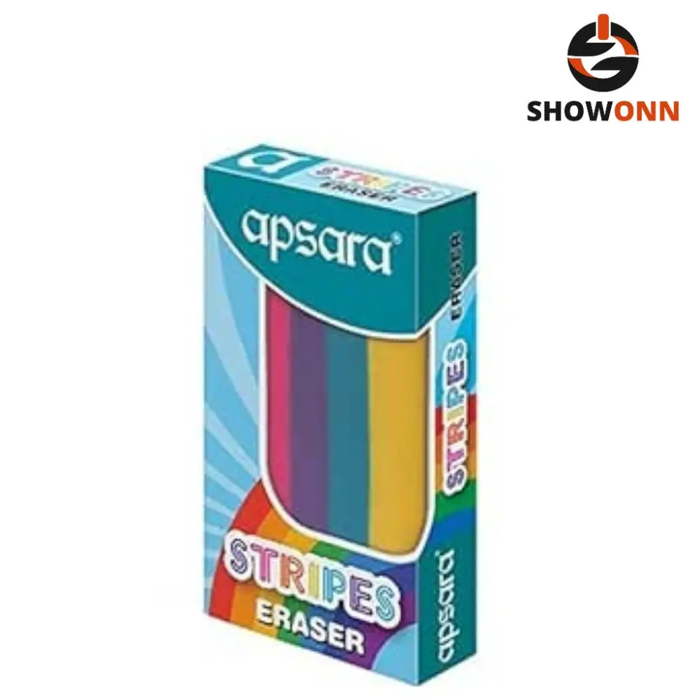 Apsara Stripes Eraser 10 MRP (10pc Pack) 