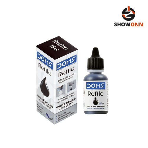 DOMS REFILO WHITE BOARD MARKER INK BLACK 15 ML