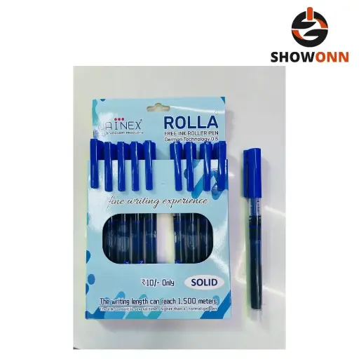 Jainex Rolla Gold Roller Ink Pen (10pc Pack) 