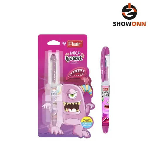 FLAIR Inky Beast Liquid Ink Fountain Pen Blister Pack (Free 2 Pieces X-Large Jumbo Cartridges) 