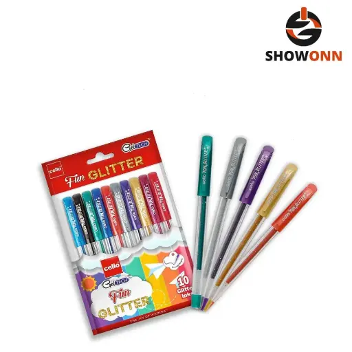 Cello Geltech Glitter Pen 10 Color ASS Set 