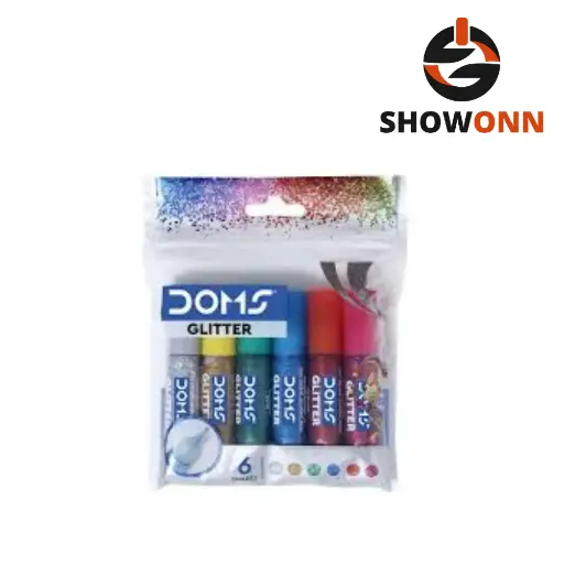 DOMS GLITTER GLUE 5.5.ML 6 SHADES 