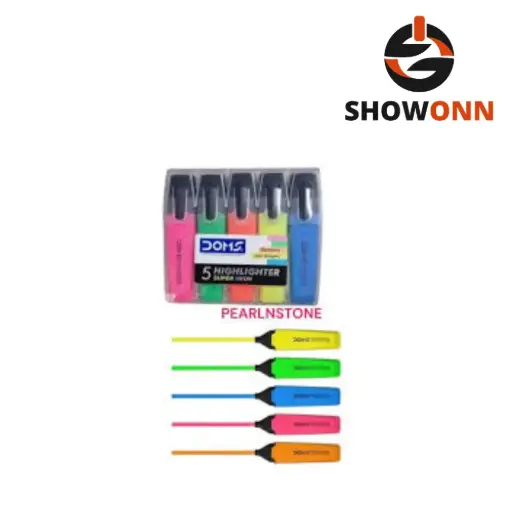 DOMS NEON HIGHLIGHTER ASSORTED PACK OF 5 