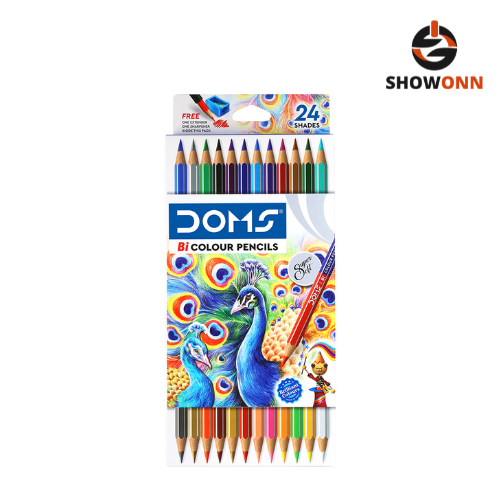 DOMS BI COLOUR PENCIL 12 X 2 - 24 NEW