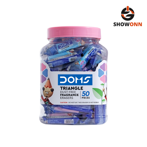DOMS TRIANGLE ERASER JAR (50 PCS)