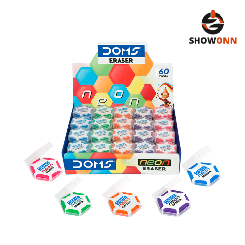 DOMS NEON HEX DUST FREE ERASER 60 PCS
