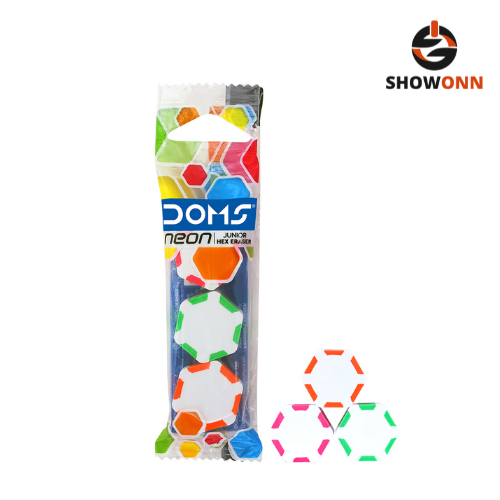 DOMS NEON JUNIOR HEX ERASER