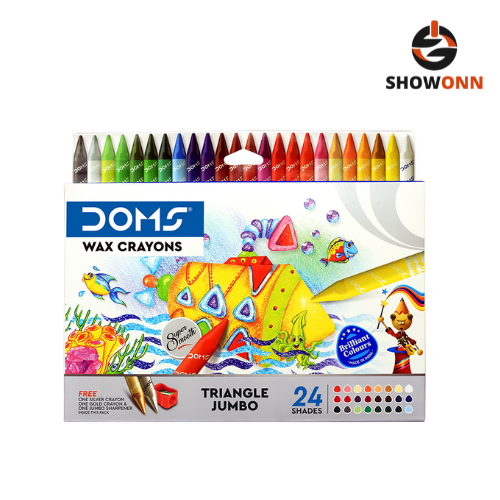 DOMS TRI JUMBO WAX CRAYONS 24+2 SHADES