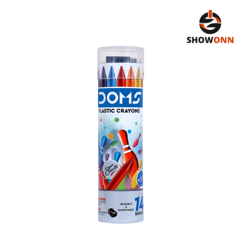 DOMS PLASTIC CRAYON 14 SHADES TIN PACK