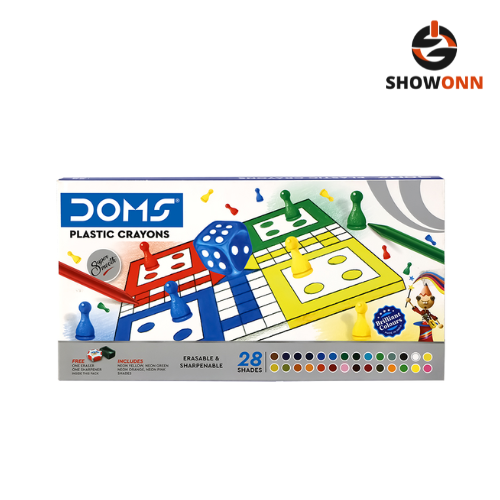 DOMS PLASTIC CRAYON 28 SHADES BOX