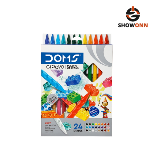 DOMS GROOVE PLASTIC CRAYON 24 SHADES
