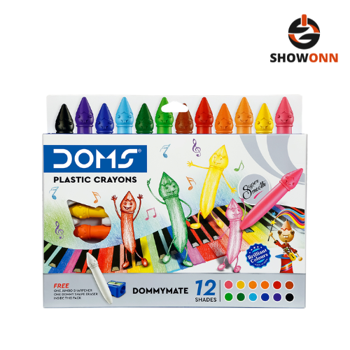 DOMS DOMMYMATE PLASTIC CRAYON 12 SHADES