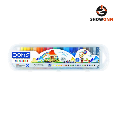 DOMS OIL PASTEL 25 SHADES PLASTIC PACK NEW