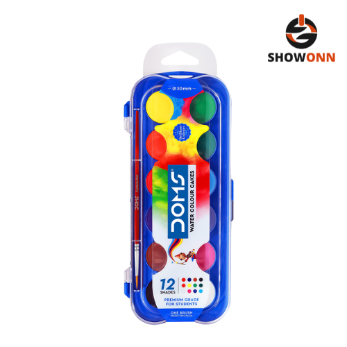 DOMS WATER COLOR CAKES 12 SHADES (30 mm)