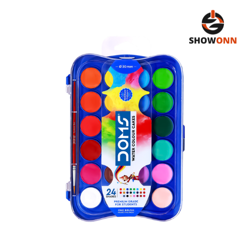 DOMS WATER COLOR CAKES 24 SHADES (30 mm)