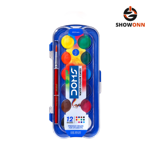 DOMS WATER COLOR CAKES 12 SHADES (23 mm)