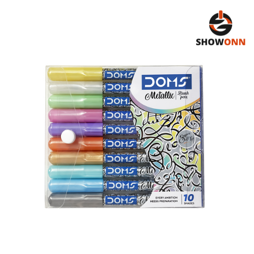 DOMS METALLIC BRUSH PEN 10 SHADES NEW