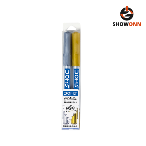 DOMS METALLIC BRUSH PEN SILVER & GOLD