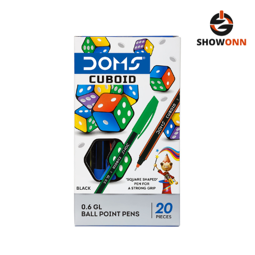 DOMS CUBOID DF PEN BLACK 20 PCS PACK 