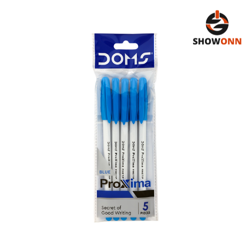 DOMS PROXIMA BALL PEN BLUE 5 PCS POUCH 