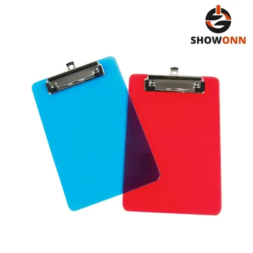 Colored Trans. Clip Board Available in 4 assorted colors ECB MIX-COL